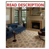 CHRIS LOVES JULIA X LOLOI RUE MOSS / BLUE AREA RUG