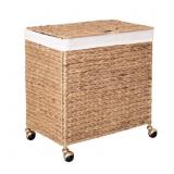 SUSTAINABLE HANDWOVEN LIDDED ROLLING LAUNDRY SORTE