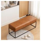$143 MIKHAJLO FAUX LEATHER UPHOLSTERED BENCH