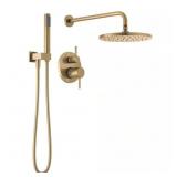 $826 MODERN GOLD 1-SPRAY RAINCAN WALL MOUNT FIXED