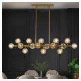 $250 FAUSTENA 16-LIGHT DIMMABLE BUBBLE GLASS GOLDE