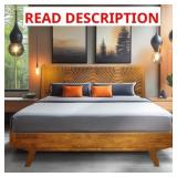 $620 SOLID WOOD PLATFORM BED FRAME WITH HEADBOARD