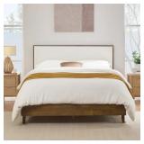 $380 REZANA SOLID WOOD BOUCLE UPHOLSTERED HEADBOAR