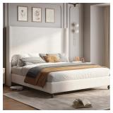 $290 WAUSEON MODERN CORDUROY UPHOLSTERED BED WITH