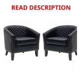 $402 MID-CENTURY BLACK SOLID WOOD LEGS PU LEATHER