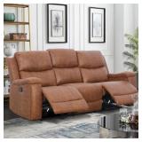 $700 ILKESTON 81.6" WIDE VEGAN LEATHER MANUAL RECL