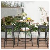 3-PIECE BAR TABLE SET FOR 2, 2-TIER ROUND BISTRO D
