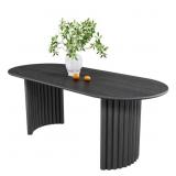 $900 79" DOUBLE PEDESTAL SOILD WOOD DINING TABLE O