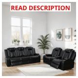 $1260 *MAROON* 2-PIECE VEGAN LEATHER POWER RECLINI