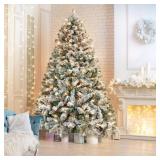 ERICKA PRE-LIT FLOCKED ARTIFICIAL CHRISTMAS TREE