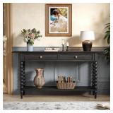$276 LIORA RETRO CONSOLE TABLE WITH 2 DRAWERS, SHE