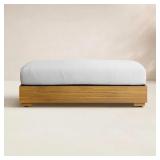 $1099 ANISTON TEAK OUTDOOR OTTOMAN WITH SUNBRELLA