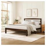 $140 12 INCH SOLID WOOD PLATFORM BED FRAME WITH HE