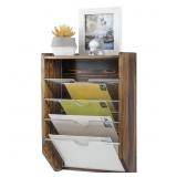 WALL MOUNTED ACACIA MAIL ORGANIZER