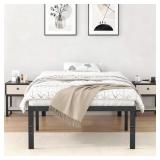 TURBERVILLE BLACK METAL PLATFORM BED FRAME WITH ST