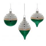 TWO-TONED TIERED GLASS ORNAMENT (SET OF 3)