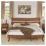 $300 SOLID WOOD BED FRAME WITH HEADBOARD