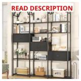 $168 83.5" TALL ARCHED BOOKSHELF, TRIPLE WIDE 6-TI