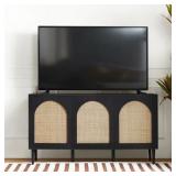 $253 CASTYN 56" W RATTAN DOOR SIDEBOARD WITH ADJUS