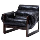 $274 VINTAGE OIL WAX LEATHER LOUNGE CHAIR   MEDIEV