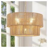 $155 5-LIGHTS HAND-WOVEN RATTAN PENDANT LIGHT