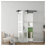 $350 3 LITE WHITE FROSTED GLASS PREFINISHED BI-FOL