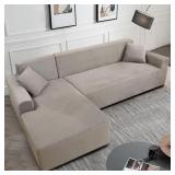 THICK VELVET L-SHAPED SOFA COVER - SECTIONAL SOFA
