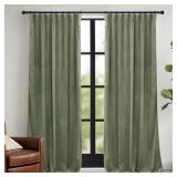 SAGE GREEN VELVET CURTAINS 84 INCHES, ROOM DARKENI