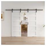 $842 MANUFACTURED SOLID WOOD PANELED DOUBLE SLIDIN