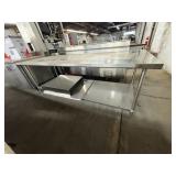 36IN X 96IN 16G S.S. COMMERCIAL WORK TABLE W/ UNDE