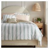 $109 8PC KING CABANA STRIPED FLORAL COMFORTER AND