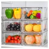 CLEMATE 6PACK PANTRY ORGANIZERS AND STORAGE,CLEAR