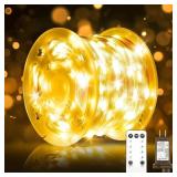 1 LOT OF (4) CHRISTMAS LIGHTS, 206FT 600LED OUTDOO