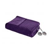 $126 FULL PLUSH ELECTRIC BED BLANKET PURPLE - BEAU
