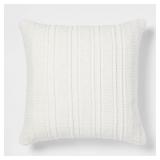 OVERSIZED TEXTURAL WOVEN SQUARE THROW PILLOW CREAM