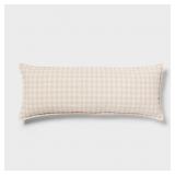 GINGHAM OS OBLONG DEC PILLOW KHAKI/IVORY - THRESHO