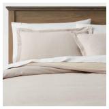 KING COTTON LINEN CHAMBRAY DUVET COVER & SHAM SET