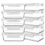 KOMUEE 10 PACKS 30 OZ GLASS MEAL PREP CONTAINERS,G