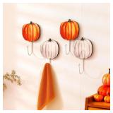 2-WEYSAT 4 PCS AUTUMN PUMPKIN WALL HOOKS PUMPKIN K