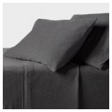 1 LOT 1-FULL COTTON JERSEY SHEET SET HEATHER CHARC