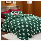 BEDSURE FLUFFY CHRISTMAS COMFORTER SET QUEEN - GRE