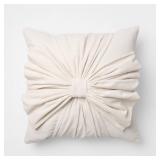 20'X20' VELVET BOW THROW PILLOW CREAM - THRESHOLD