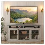 $210 MODERN TV STAND WITH GLASS DOORS, 60
