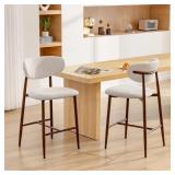 $166 COLAMY WOOD COUNTER STOOL WITH BACKREST (SET