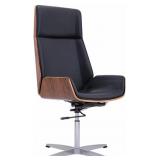 $553 WALNUT WOOD OFFICE CHAIR, MODERN SWIVEL OFFIC