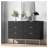 $200 DELARPO ACHILLEA BLACK 6 -DRAWER STANDARD DRE