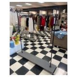 GREY & BLACK INDUSTRIAL ROLLING MERCHANDISER RACK