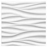 $147 WHITE PVC WAVE TEXTURED 3D WALL PANELS, MODER