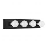24 IN. 4-LIGHT MATTE BLACK MID-CENTURY VANITY LIGH
