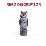 ROTATING HEAD OWL DECOY - 18 IN. 360  SPIN SCARECR